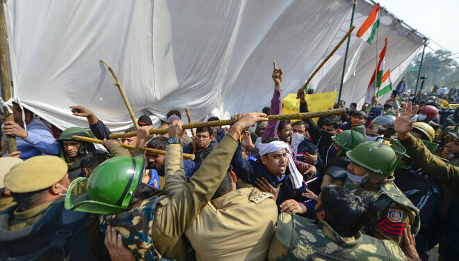 Farmers pelted with stones Alipur SHO injured during clash
