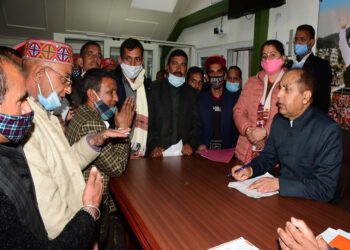 A deputation of Gram Panchayat Kau of Mandi district call on Chief Minister Sh Jai Ram Thakur at Shimla today.