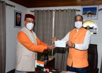 Chairman HIMFED contributes towards CM Covid-19 fund