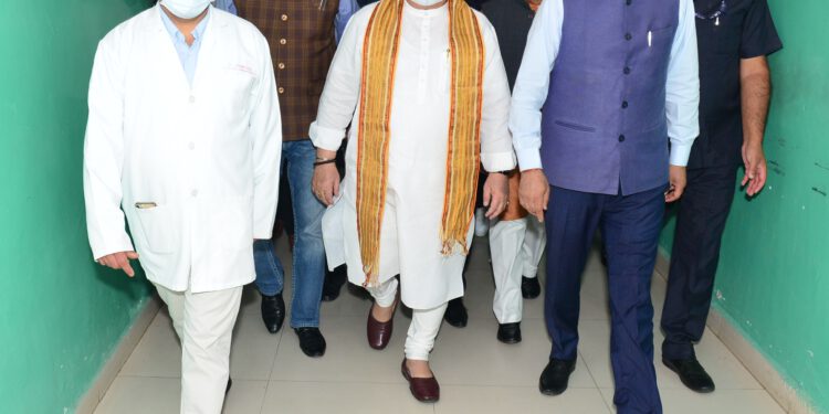 J.P. Nadda and CM enquires about health of Virbhadra Singh