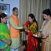 BJP Mahila Morcha members tie Rakhi on wrist of CM