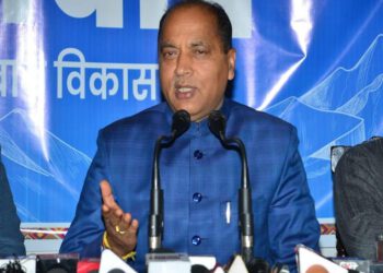 Chief Minister Jai Ram Thakur addressing Press Conference at Mandi