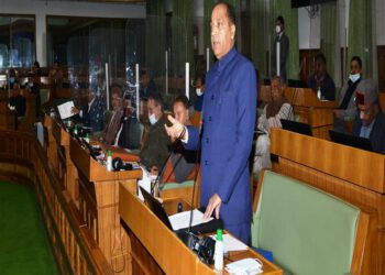Chief Minister Jai Ram Thakur addressing the first day of the winter session of State Vidhan Sabha at Dharamshala, Kangra on 10/12/2021