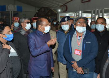 Hon’ble CM inspecting arrangements for PM’s rally at Paddal Maidan