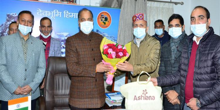A delegation of Officers of HP State Excise and Taxation Department calls on Chief Minister Jai Ram Thakur at Shimla