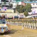 Chief Minister Jai Ram Thakur inspecting the parade on the occasion of state level Statehood Day function at Solan today.