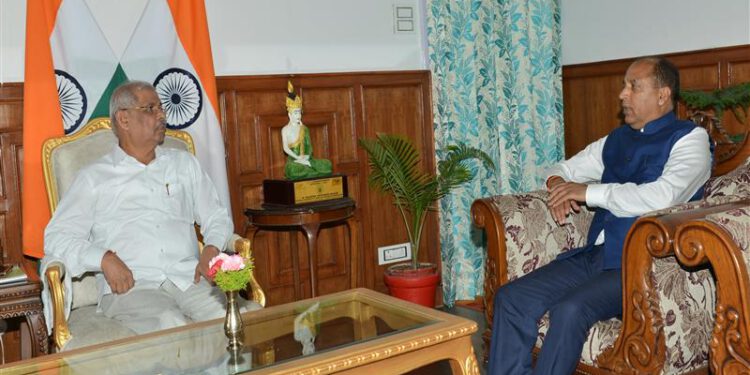 Chief Minister Jai Ram Thakur calls on Governor Rajendra Vishwanath Arlekar at Raj Bhawan Shimla today.