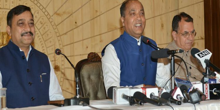 Chief Minister Jai Ram Thakur addressing PC at Shimla today on 30th May, 2022.