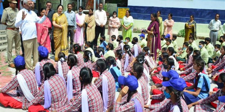 Governor visits GSSS Gharoh in Kangra district