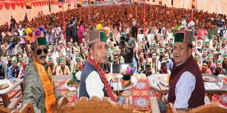 CM inaugurates and lays foundation stones of 19 developmental projects worth Rs. 53.78 crore in Kinnaur district