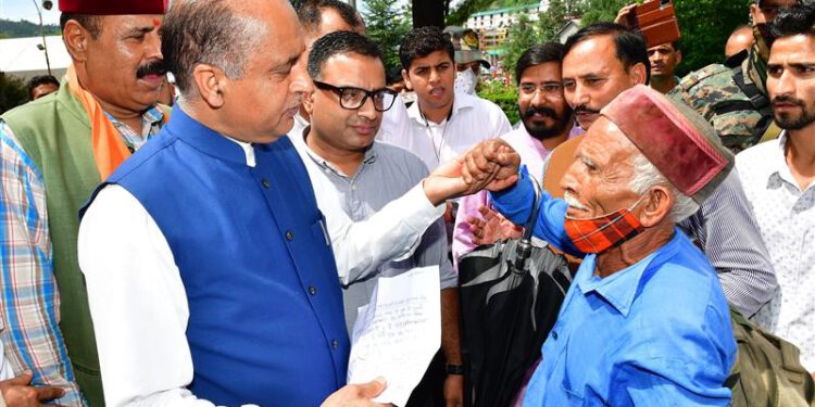 Hon’ble Chief Minister listening to public grievances at Chamba on 31-07-2022 during his three days visit to the district.