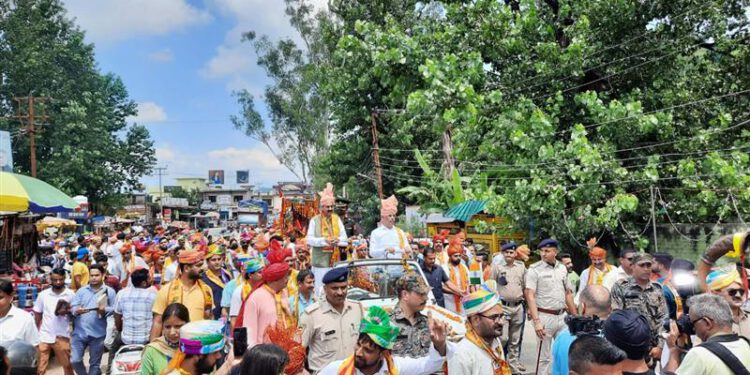 Governor led the Procession of State level Janamashtami Festival at Nurpur