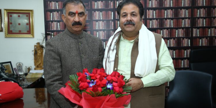 CM calls on Rajiv Shukla at New Delhi