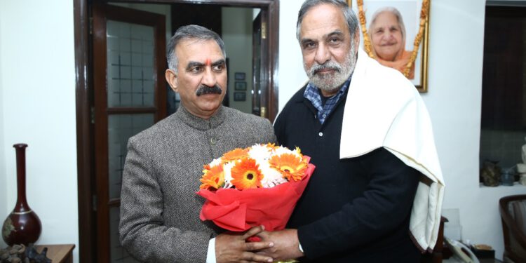 CM calls on Anand Sharma at New Delhi