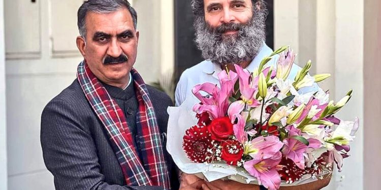 Chief Minister, Thakur Sukhvinder Singh Sukhu met Senior Congress leader Rahul Gandhi