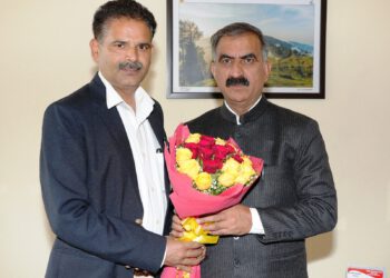Newly appointed Chairman of H.P. State Cooperative Agriculture and Rural Development Bank Shri Sanjay Singh Chauhan  called on Chief Minister