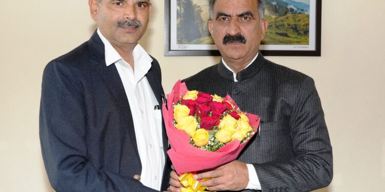Newly appointed Chairman of H.P. State Cooperative Agriculture and Rural Development Bank Shri Sanjay Singh Chauhan  called on Chief Minister