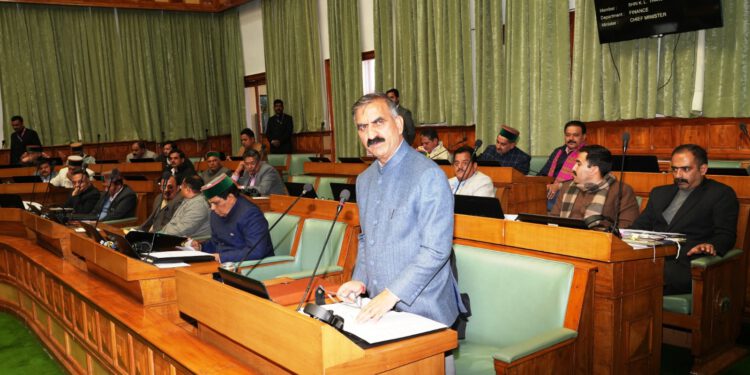 Chief Minister, Thakur Sukhvinder Singh Sukhu during the Budget Session of HP Vidhan Sabha