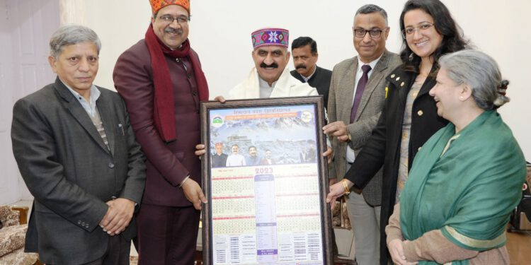 Chief Minister, Thakur Sukhvinder Singh Sukhu releases the calendar of Himachal Pradesh University