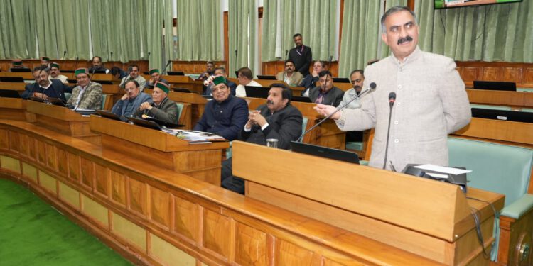 Chief Minister, Thakur Sukhvinder Singh Sukhu during the Budget Session of HP Vidhan Sabha today.