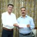 Industrialist from Himachal Pradesh, Sanjiv Suri presented a cheque of Rupees five lakh towards Mukhya Mantri Sukh Ashray Kosh to Chief Minister